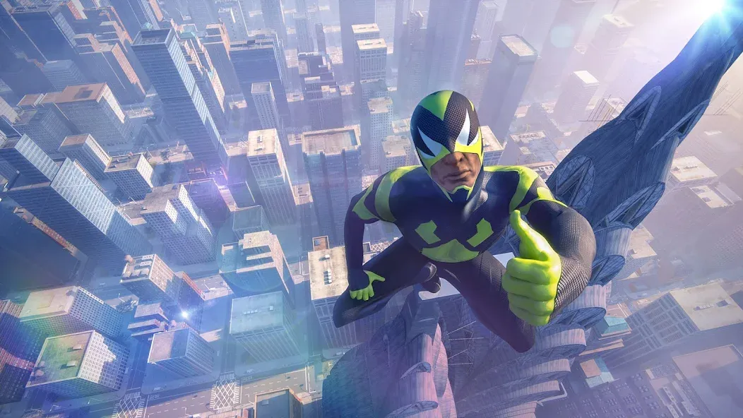 Скачать Rope Frog Ninja Hero Car Vegas MOD APK — Безлимитные деньги и оружие — скриншот 1