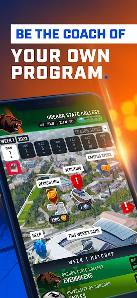 The Program: College Football MOD APK на Android — Безлимитные деньги и энергия — скриншот 1