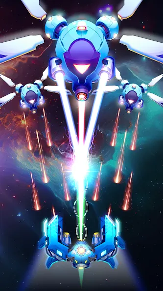 Скачать Galaxy Attack - Space Shooter (Мод: Безлимитные монеты и оружие) на Андроид — скриншот 3