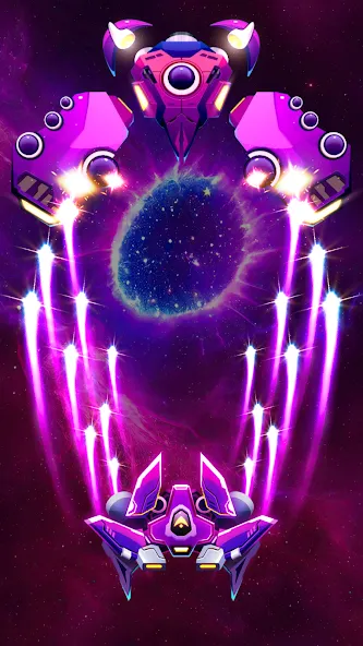 Скачать Galaxy Attack - Space Shooter (Мод: Безлимитные монеты и оружие) на Андроид — скриншот 4