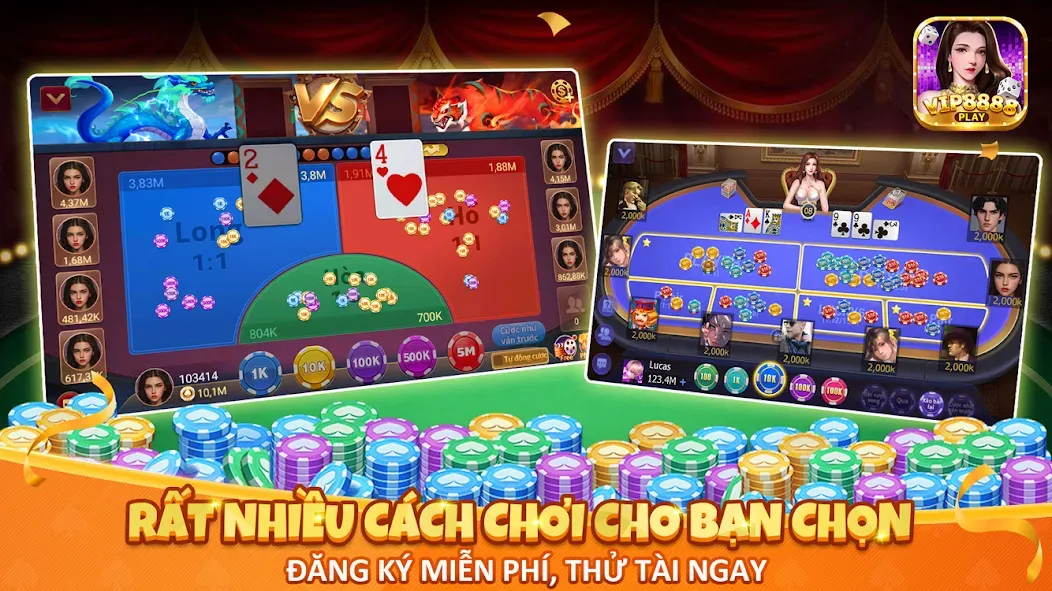 Скачать взломанную VIP8888 Play - Sòng Bạc ONLINE — Безлимитные монеты и все игры открыты — скриншот 4