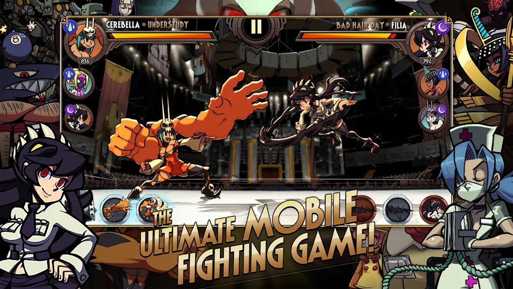 Skullgirls: Fighting RPG — Мод: Безлимитные ресурсы и усиленные бойцы — скриншот 1