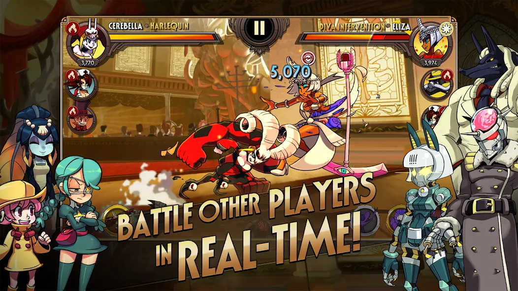 Skullgirls: Fighting RPG — Мод: Безлимитные ресурсы и усиленные бойцы — скриншот 2
