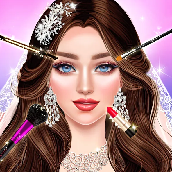 Скачать взломанную Dress Up Fashion: Makeup Games — Безлимитные деньги и все наряды — скриншот 1
