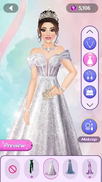 Скачать взломанную Dress Up Fashion: Makeup Games — Безлимитные деньги и все наряды — скриншот 2