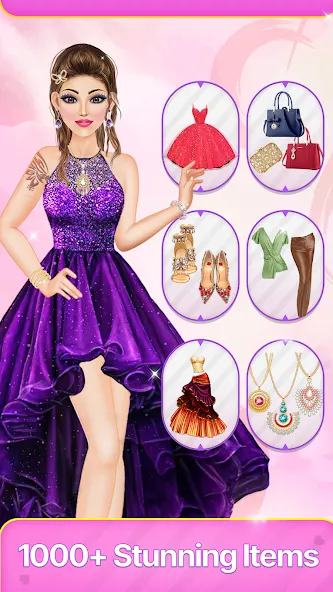 Скачать взломанную Dress Up Fashion: Makeup Games — Безлимитные деньги и все наряды — скриншот 4
