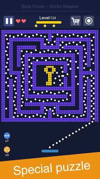 Balls Crush - Bricks Breaker — Мод: Безлимитные жизни и усиленные шары — скриншот 2