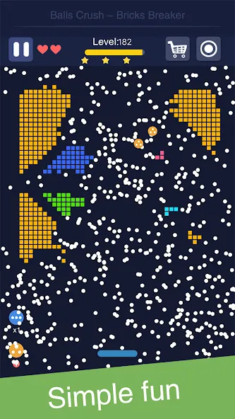 Balls Crush - Bricks Breaker — Мод: Безлимитные жизни и усиленные шары — скриншот 5