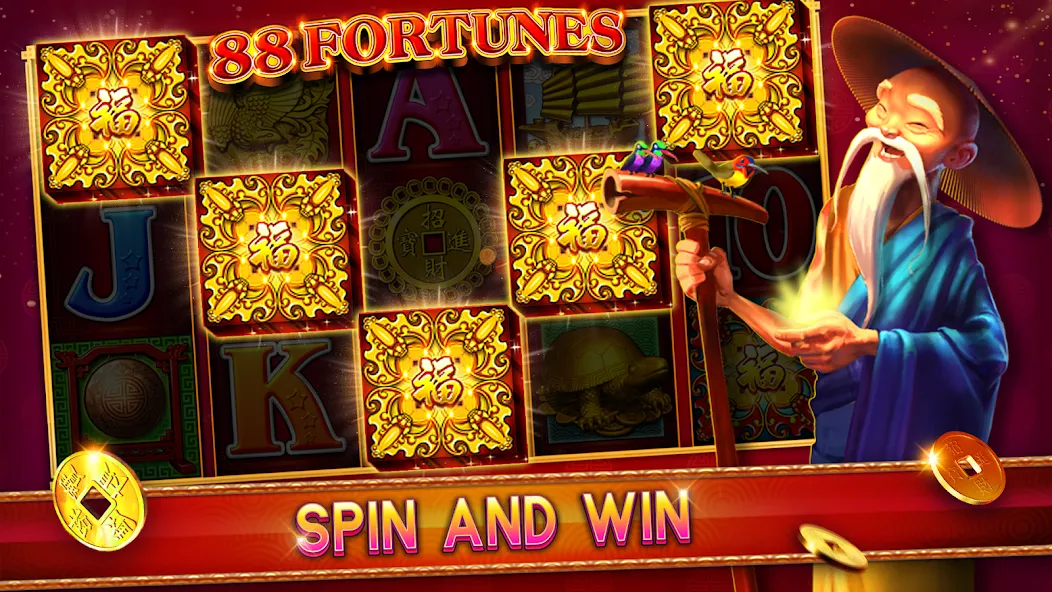 88 Fortunes Casino Slot Games — Взломанная версия (Безлимитные монеты и бесплатные вращения) — скриншот 1