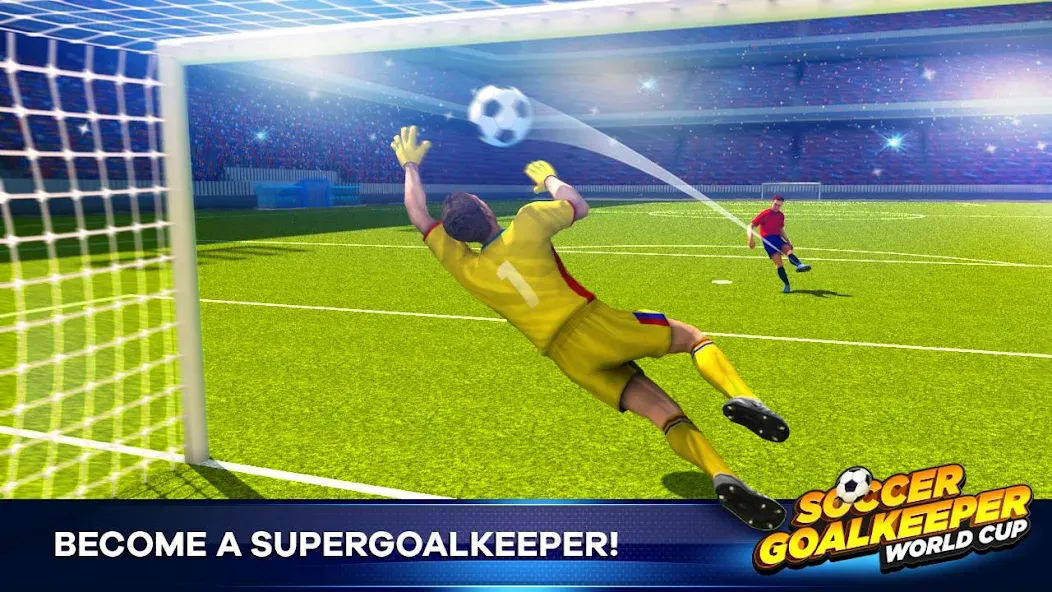 Взломанная Soccer Goalkeeper Games 2024 на Андроид — Безлимитные деньги и энергия — скриншот 1