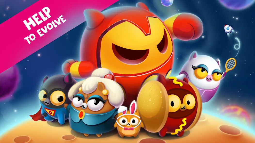 Скачать Space Cat Evolution: Kitty col на Андроид — Безлимитные ресурсы и улучшения — скриншот 2