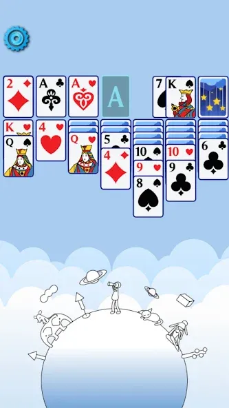Скачать Solitaire Space™ — Модификация Безлимитные подсказки и отмены ходов — скриншот 2