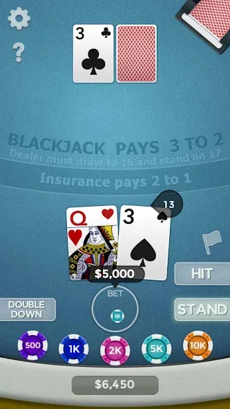 Скачать взлом Blackjack 21 на Андроид — Безлимитные деньги и бонусы — скриншот 1