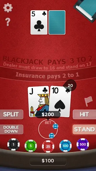 Скачать взлом Blackjack 21 на Андроид — Безлимитные деньги и бонусы — скриншот 3