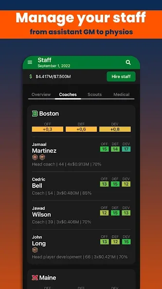 Скачать взлом Basketball Legacy Manager 23 на Андроид — Безлимитные деньги и все команды — скриншот 5