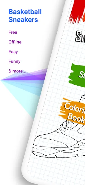 Скачать Basketball Shoes Coloring Book на Андроид — Яркая раскраска баскетбольных кроссовок — скриншот 1