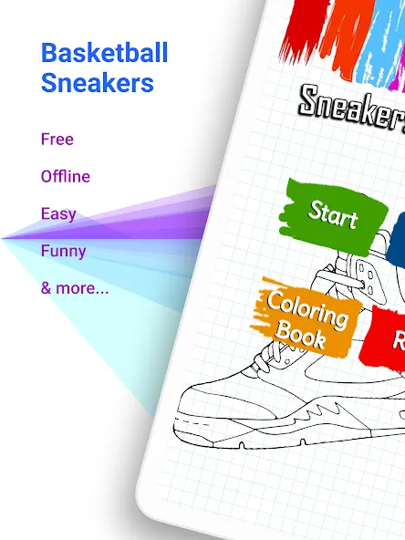 Скачать Basketball Shoes Coloring Book на Андроид — Яркая раскраска баскетбольных кроссовок — скриншот 5