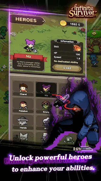 Скачать InfiniteSurvival:LastWarriors — Последняя версия (Безлимитные ресурсы и улучшенное снаряжение) — скриншот 2