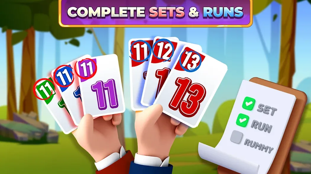 Rummy Rush - Classic Card Game на Андроид — Мод Безлимитные монеты и подсказки — скриншот 2