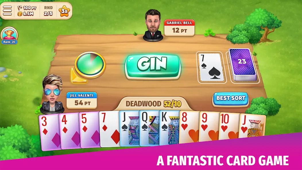 Скачать Gin Rummy Stars - Card Game на Андроид — Безлимитные монеты и все карты — скриншот 1