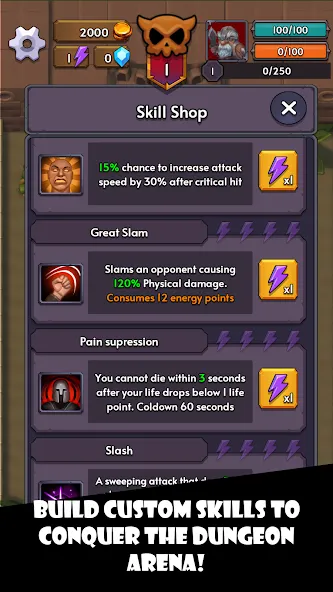 Скачать взломанную Dungeon Arena — Безлимитные деньги и усиленный урон — скриншот 4