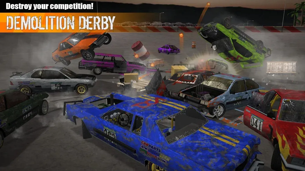Скачать Demolition Derby 3 MOD APK — Безлимитные деньги и топливo — скриншот 2