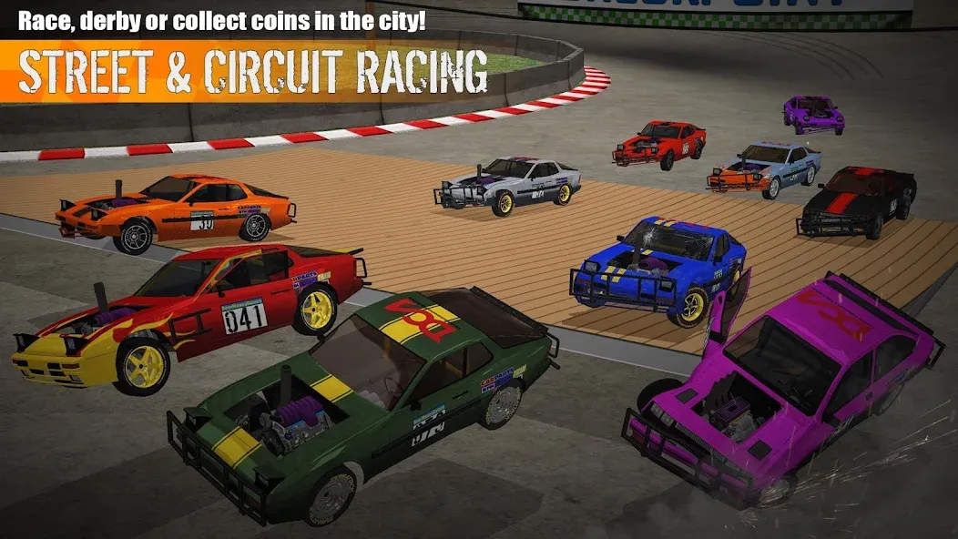 Скачать Demolition Derby 3 MOD APK — Безлимитные деньги и топливo — скриншот 3