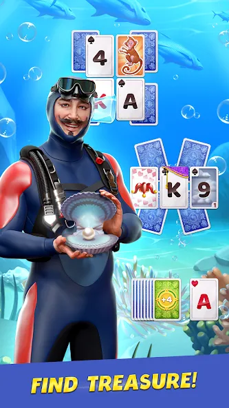 Solitaire Cruise: Card Games на Андроид — Мод Безлимитные монеты и жизни — скриншот 1