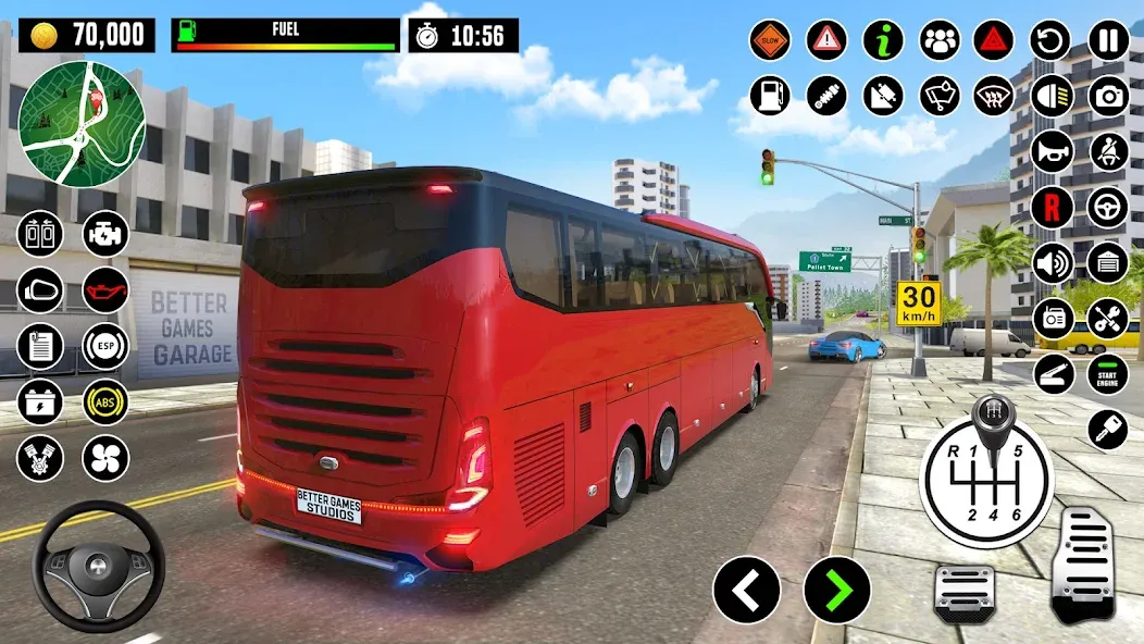 Bus Driving School : Bus Games — Взломанная версия (Безлимитные деньги и открыты все уровни) — скриншот 5