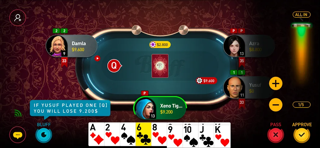 Bluff Game (Мод Взломанные карты и безлимитные ходы) — скриншот 4