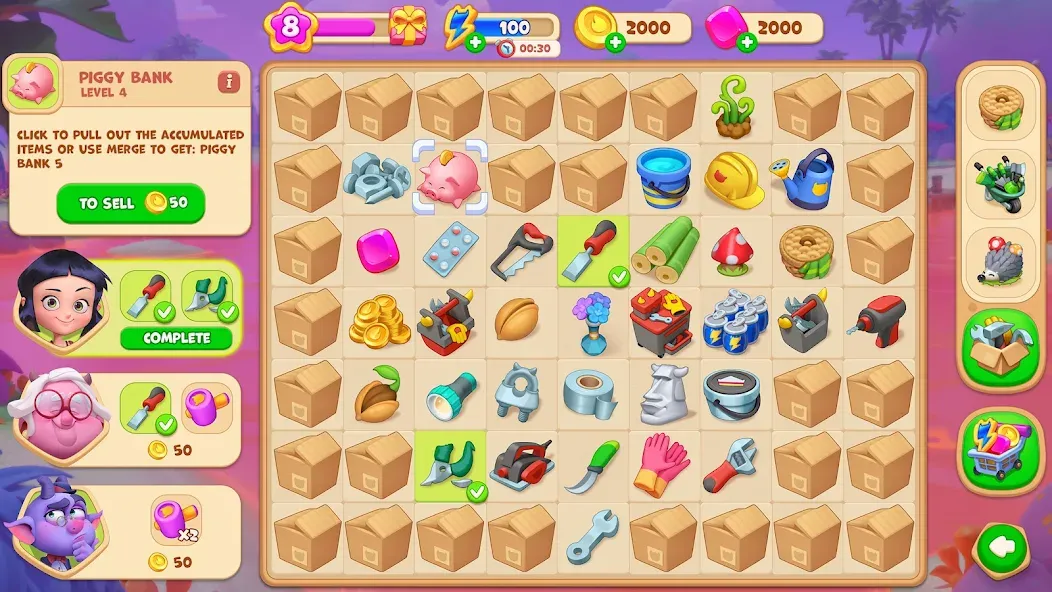 Lucy’s Ville: Fabulous Merge MOD APK — Безлимитные монеты и энергия — скриншот 1