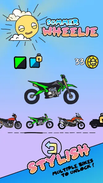Summer Wheelie на Андроид — Безлимитное топливо и открыты все байки — скриншот 2