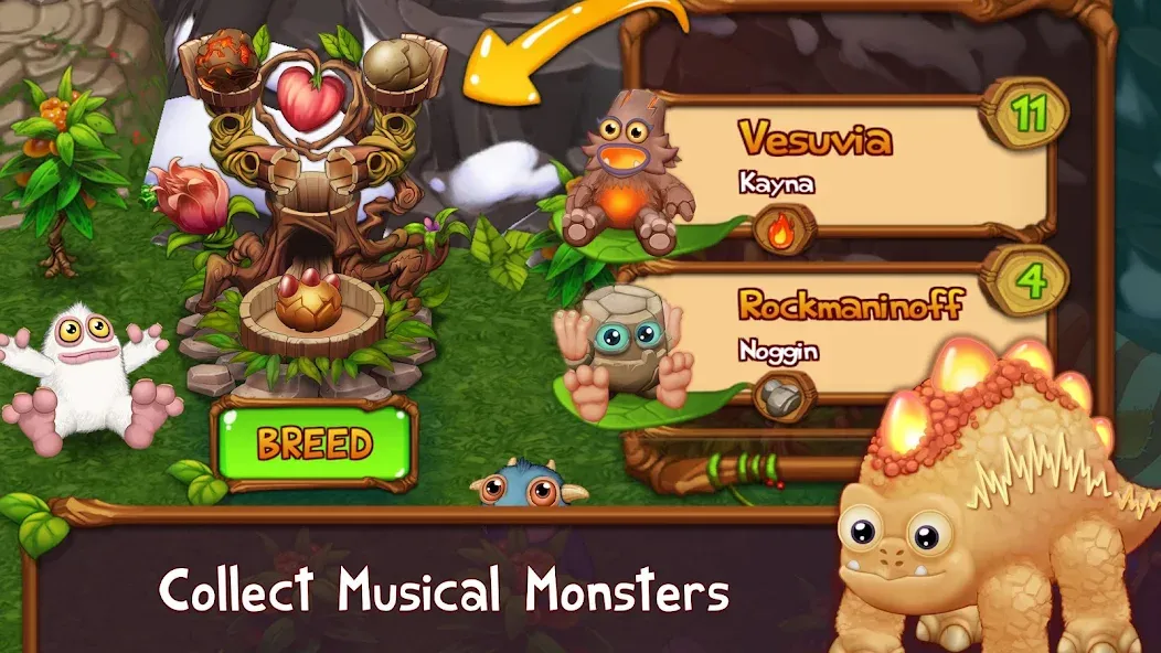 Скачать взломанную Singing Monsters: Dawn of Fire — Безлимитные ресурсы и ускоренное развитие — скриншот 1