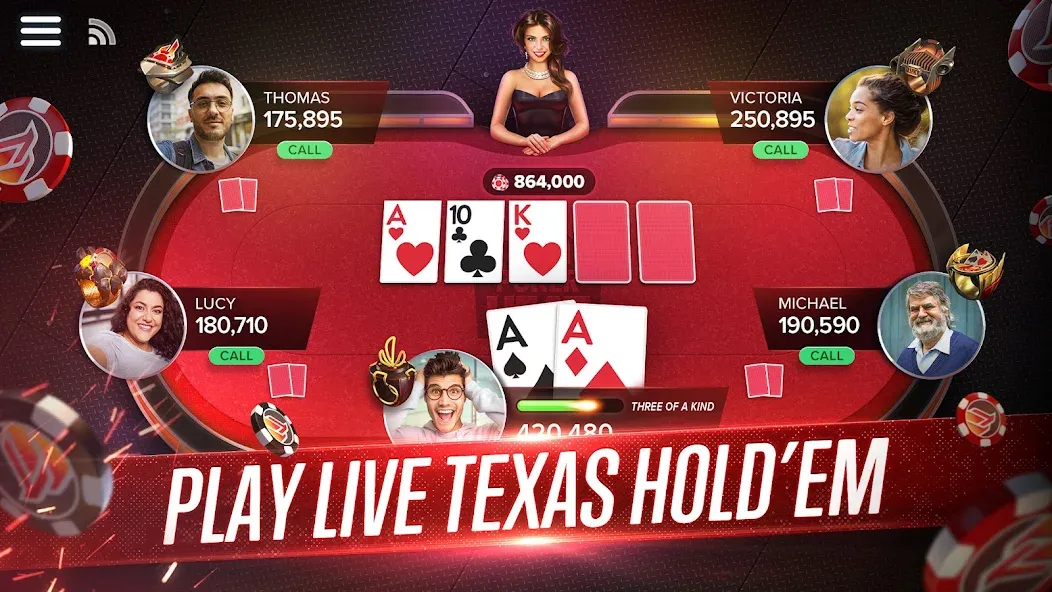 Взлом Poker Heat™ Texas Holdem Poker — Безлимитные фишки и все столы открыты — скриншот 1