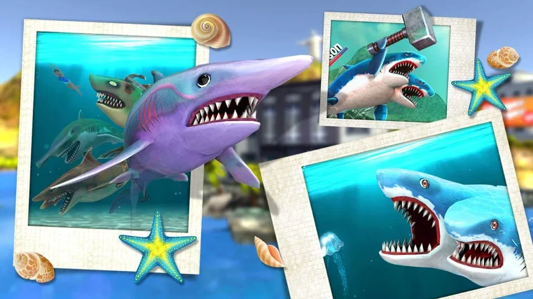 Скачать взлом Double Head Shark Attack PVP на Андроид — Безлимитные деньги и усиленный урон — скриншот 5