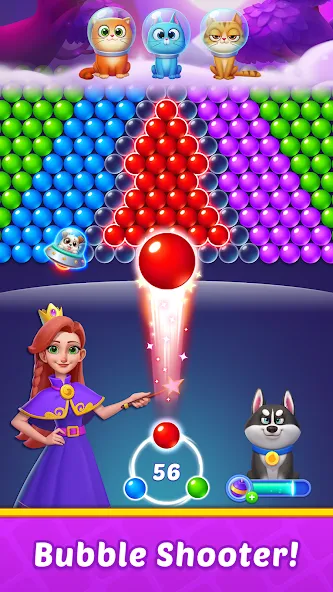 Bubble Shooter Kingdom Mod APK Безлимитные монеты и жизни — Скачать на Андроид — скриншот 2