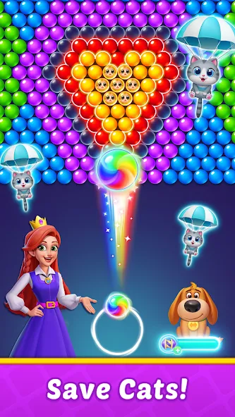 Bubble Shooter Kingdom Mod APK Безлимитные монеты и жизни — Скачать на Андроид — скриншот 4
