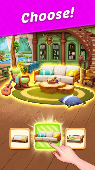 Design Blast - Match & Home (Мод Безлимитные монеты и подсказки) — скриншот 3