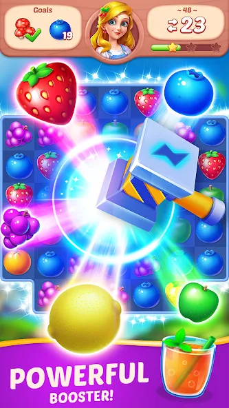 Взломанная Fruit Diary - Match 3 Games на Андроид — Безлимитные монеты и жизни — скриншот 3 Взломанная Fruit Diary - Match 3 Games на Андроид — Безлимитные монеты и жизни — скриншот 3