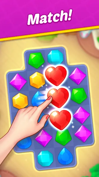 Jewel Manor - Home Design MOD APK на Android — Безлимитные деньги и открыты все уровни — скриншот 2