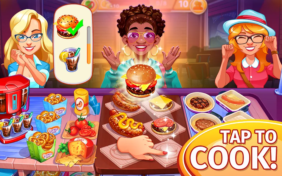 Cooking Craze: Restaurant Game (Мод Безлимитные монеты и алмазы) — скриншот 1