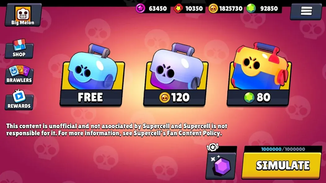 Скачать Box Simulator for Brawl Stars на Андроид — Безлимитные монеты и все скины — скриншот 1