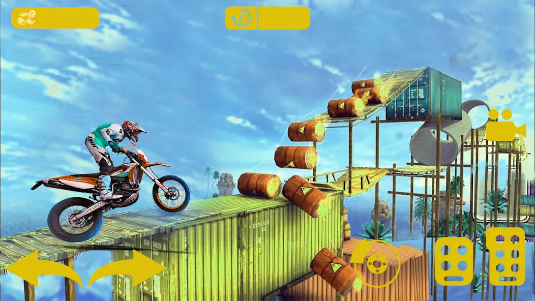 Взломанная Bike stunt 3d games-Bike games на Андроид — Открыты все мотоциклы и уровни — скриншот 1