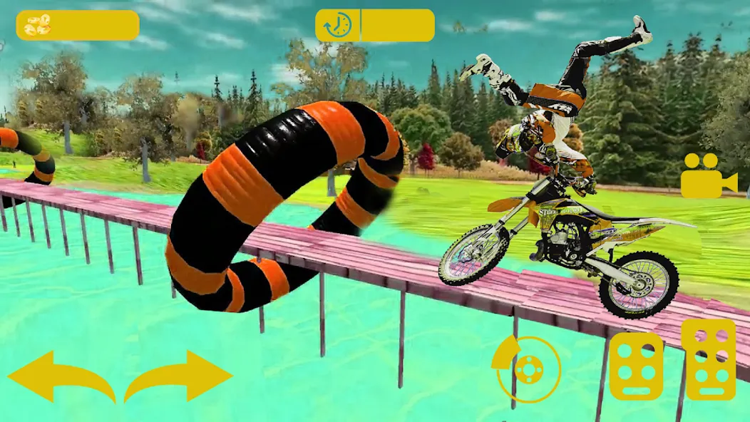 Взломанная Bike stunt 3d games-Bike games на Андроид — Открыты все мотоциклы и уровни — скриншот 3