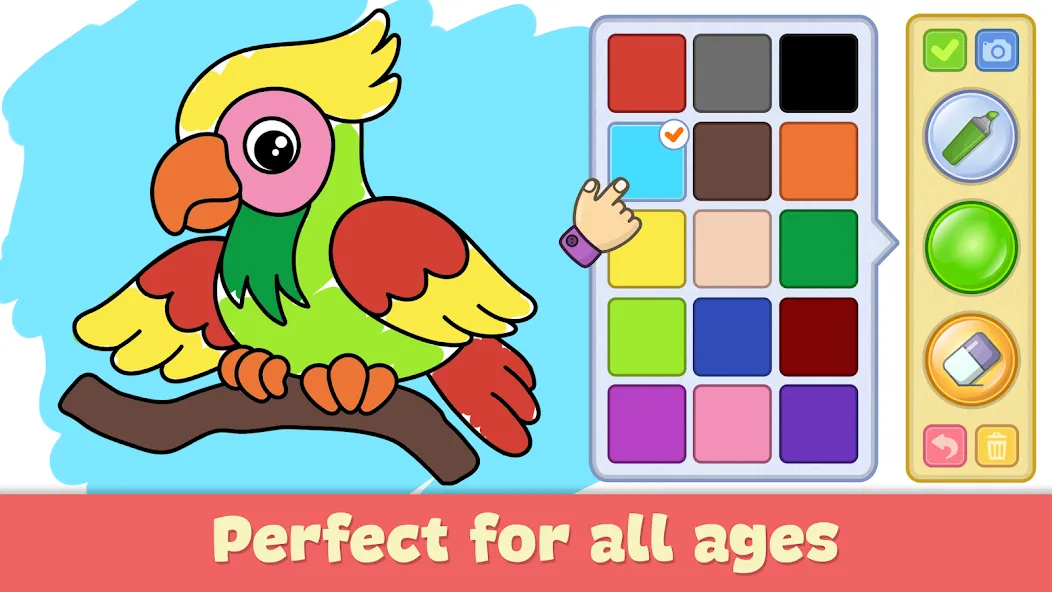Kids Coloring & Drawing Games — Взломанная версия (Разблокированы все раскраски) — скриншот 1