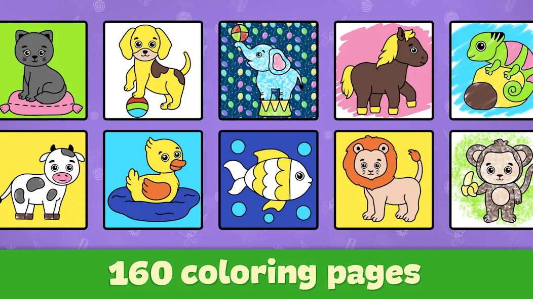 Kids Coloring & Drawing Games — Взломанная версия (Разблокированы все раскраски) — скриншот 5