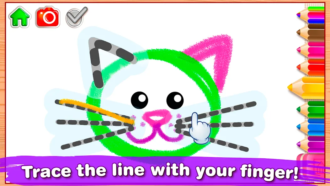 Bini Drawing for Kids Games — Все инструменты рисования разблокированы — скриншот 3