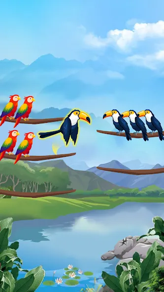 Скачать Bird Sort - Color Puzzle — Модификация Без рекламы и все уровни открыты — скриншот 4 Скачать Bird Sort - Color Puzzle — Модификация Без рекламы и все уровни открыты — скриншот 4
