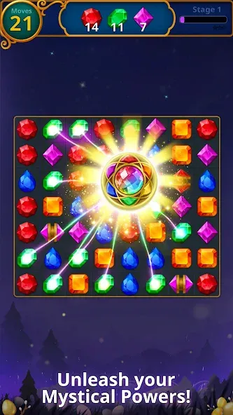 Взломанная Jewels Magic: Mystery Match3 на Андроид — Безлимитные монеты и жизни — скриншот 2
