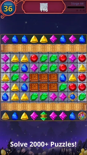Взломанная Jewels Magic: Mystery Match3 на Андроид — Безлимитные монеты и жизни — скриншот 4